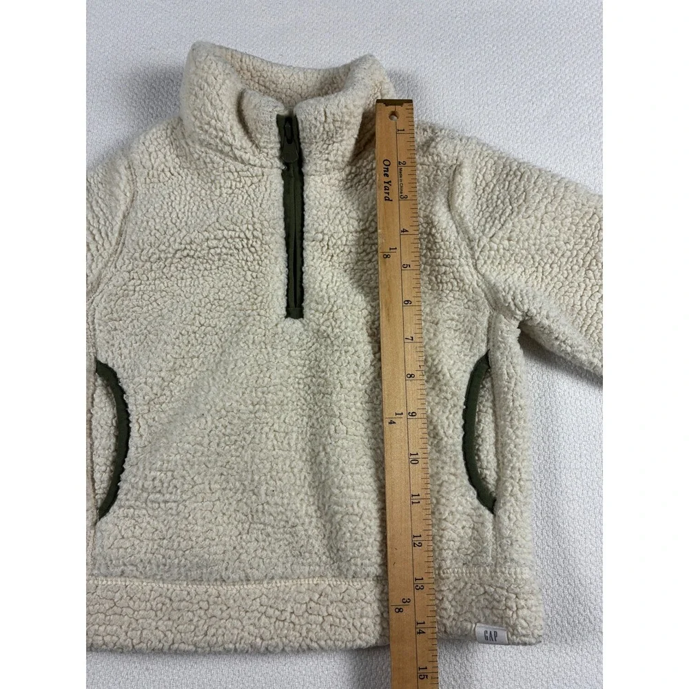Gap Sherpa Quarter Zip Pullover Cream Gorpcore 2T